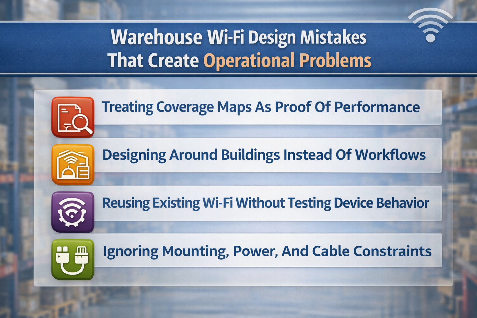 Warehouse Wi-Fi Design Mistakes That Create Operational Problems