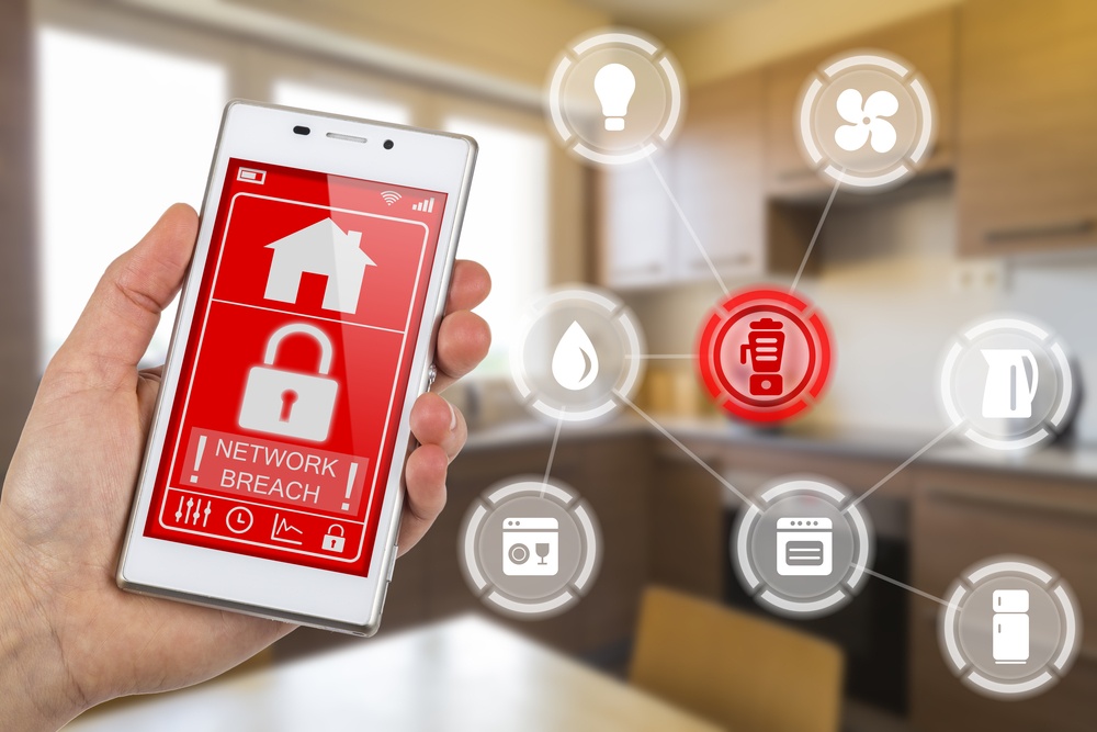 Phone displaying network breach notification