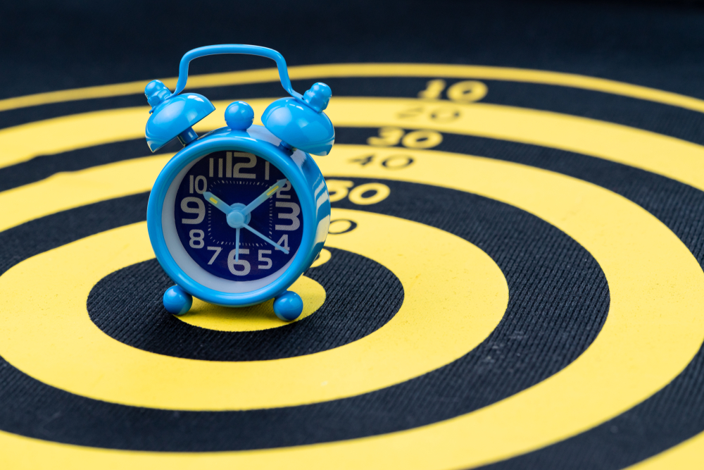 clock on a target 