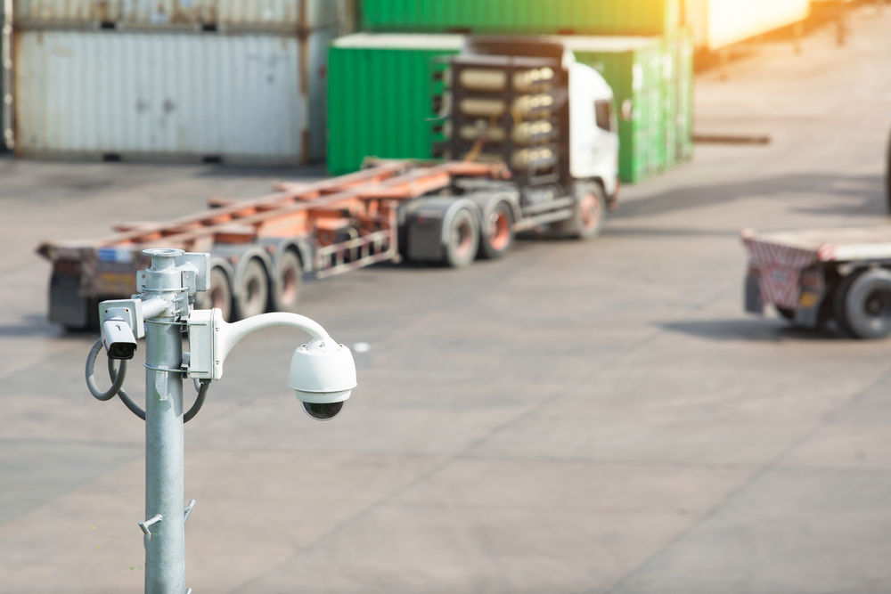 Security camera outside warehouse