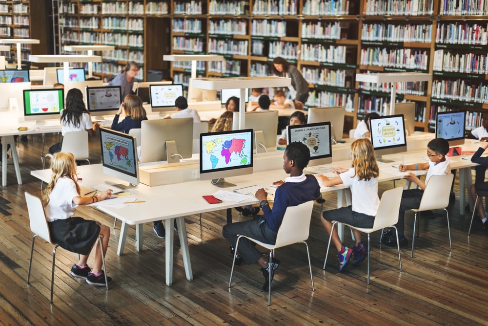 children at desks